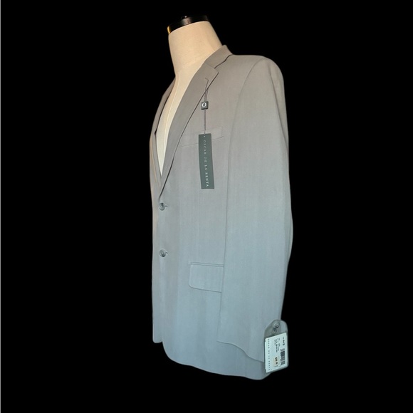 Oscar De La Renta 100 % Sand Washed Pure Silk Men’s Silver J101 Blazer | 44R - Picture 3 of 14